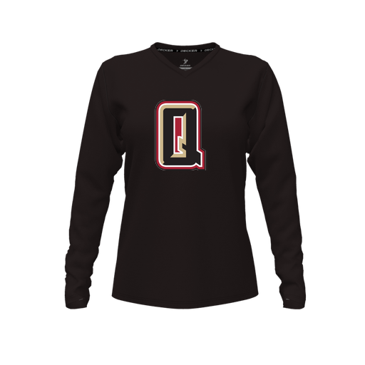 [FTLVCFBK-FYXS-LOGO2] Comfort T-Shirt (Female Youth XS, Black, V Neck, Logo 2, Long Sleeve)