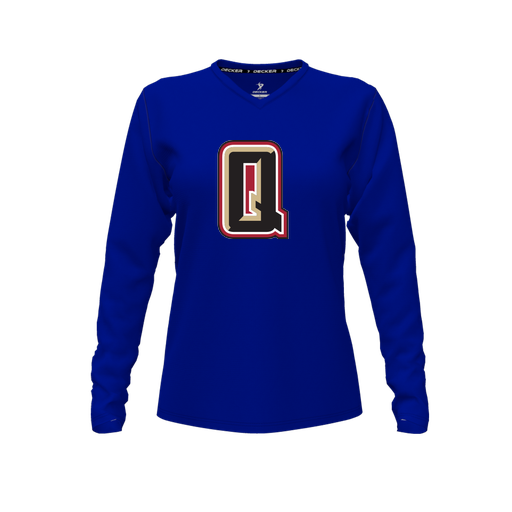 [FTLVCFRY-FYXS-LOGO2] Comfort T-Shirt (Female Youth XS, Royal, V Neck, Logo 2, Long Sleeve)