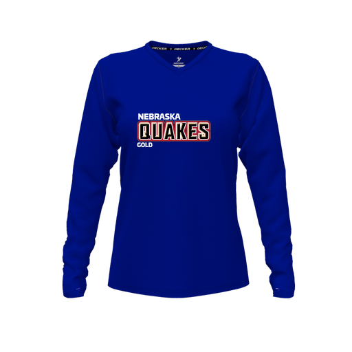 [FTLVCFRY-FYXS-LOGO3] Comfort T-Shirt (Female Youth XS, Royal, V Neck, Logo 3, Long Sleeve)
