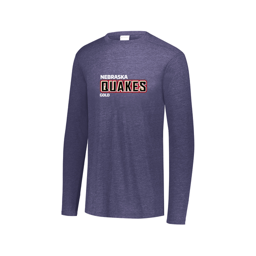 [FTLCUBNV-AXS-LOGO3] Decker Men's Tri-Blend T-Shirt - Long Sleeve (Adult XS, Navy, Logo 3)