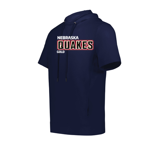 [222605.065.S-LOGO3] YOUTH VENTURA SOFT KNIT SHORT SLEEVE HOODIE (Youth S, Navy, Logo 3)