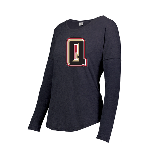 [FTLCUBNV-FAS-LOGO2] Ladies LS Ultra-blend T-Shirt (Female Adult S, Navy, Logo 2)