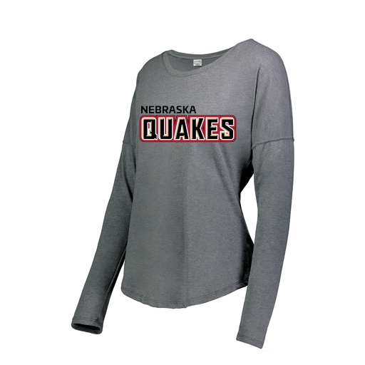 [FTLCUBGY-FAS-LOGO1] Ladies LS Ultra-blend T-Shirt (Female Adult S, Gray, Logo 1)