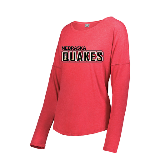 [FTLCUBRD-FAS-LOGO1] Ladies LS Ultra-blend T-Shirt (Female Adult S, Red, Logo 1)