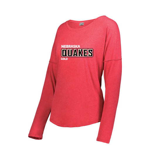 [FTLCUBRD-FAS-LOGO3] Decker Women's Tri-Blend T-Shirt - Long Sleeve (Female Adult S, Red, Logo 3)